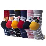 Chalier Cozy 6 Pairs Ladies Cat Dog Socks Novelty Animal Socks Winter Warm Funny Socks Christmas Gifts for Women (one size/Multi)