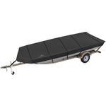 Explore Land Trailerable 600D Waterproof Jon Boat Cover - Fits Jon Boat 18' Long Beam Width up to 78", Black