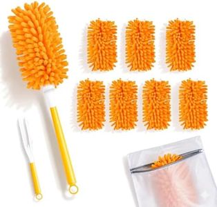 LOVECO 8 Pack Reusable Swiffer Duster Pads, Microfiber Dusters Compatible with Swiffer, 360 Heavy Duty Dusters Refills 8 Pack + 1 Handle