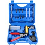 NYXOVA 2 in 1 Handheld Vacuum Pump Brake Bleeder Kit for Motorcycle, 16 pcs Brake Fluid Bleeder Oil Change Hand Held Vacuum Pistol Pump Tester Kit for Bike Car Truck (Blue)