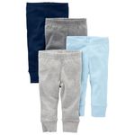 Simple Joys by Carter's Baby Boys 4-Pack Pant, Blue/Grey, Newborn