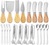 Linwnil 20 Pieces Spreader Knife Set Cheese Butter Spreader Knife Cheese Slicer Knife Mini Serving Tongs Spoons Forks for Charcuterie Boards Accessories,Birthday Wedding Christmas