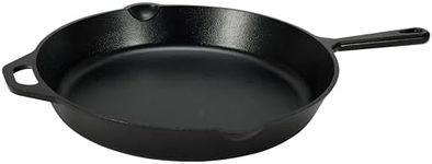 Amazon Basics Pre-Seasoned Cast Iron Skillet, Heavy-Duty Oven Safe up to 260 C, Large 15-Inch (38.1 cm), Black