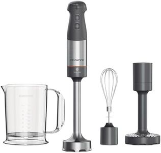 Kenwood Triblade XL+ Frullatore ad Immersione, Mixer, Asta in Acciaio Removibile, Dotato di Frusta a Filo, Schiacciaverdure e Bicchiere Graduato con Manico da 0,75L, Potenza 1000watt,Grigio