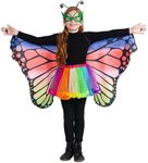 Dress Up America Butterfly Wings Costume for Girls - Butterfly Costume for Kids - Butterfly Cape, Headband, Mask and Tutu Set