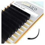 LASHVIEW Eyelash Extensions,ellipse eyelash extensions,0.15mm M Curl 14mm Flat Eyelash Extension,Matte Individual Eyelashes,Salon Use