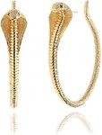 MEVECCO Dainty Gold Snake Hoop Earrings for Women 18K Gold Plated Big Snake Earrings Chunky Snake Earring Studs for Women