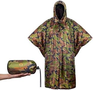 Arcturus Lightweight Ripstop Nylon Poncho with Adjustable Hood (Camo)
