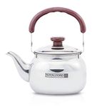 Royalford 1 Liter Stove Top Tea Kettle – Large Capacity Stainless Steel Stove-top Tea Pot - Tea Coffee Pot Ideal for Home Office & Hotel – Compact & Stylish Design with Heat Resistant Handle