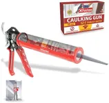 XFasten No Drip Caulk Gun for 10 oz Tube 12:1 Thrust Ratio Drip Free Caulking Gun, Ergonomic Grip Hand Caulk Gun No Drip Silicone Gun, Compact Caulking Gun No Drip, Sealant Gun Caulk Dispenser