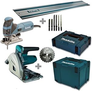 Makita MEU029J Tauchsäge SP6000J + Stichsäge 4351FCTJ + Führungsschiene + Makpac