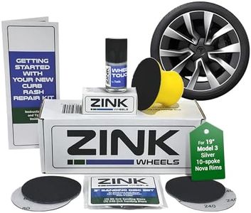 Premium Tesla Wheel Curb Rash Repair Kit for Model 3 19-inch Silver Nova Rims - DIY Kit with Color-matched Touch Up Paint - Made in USA