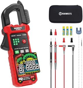 KAIWEETS Smart Digital Clamp Meter, 2026 Intelligent Auto Ranging Multimeter 600A TRMS 6000 Counts, NCV, Inrush, Auto Measure AC DC Voltage/Current Continuity Temperature Resistance Capacitance Diode