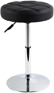 FURWOO Short Round Shop Stool Step Stool Padded Bar Stool Spa Barber Salon Stool Manicure Stool Small Black