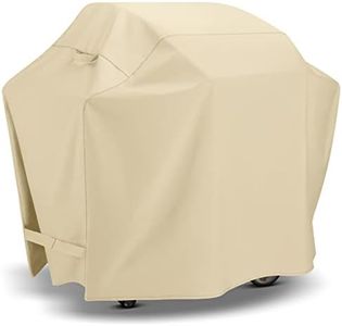 SunPatio Gas Grill Cover 70 Inch, Heavy Duty Waterproof Outdoor Barbecue Grill Cover, Durable Charcoal Smoker Cover, All Weather Protection for Weber Char-Broil Nexgrill Grills and More, Beige