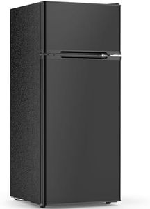 4.5 Cu.Ft Mini Fridge with Freezer, 2 Door Compact Refrigerator, Small Fridge with Adjustable Thermostat Energy Ultra Quiet, Mini Fridge Removable Glass Shelves for Bedroom Office Dorm-Satin Black