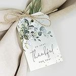 Bliss Collections Thank You Gift Tags, Greenery Watercolor, So Very Thankful for You Gift Tags for Weddings, Bridal Showers, Parties, Baby Showers, Wedding Favors or Special Events, 2 inches x3 inches (50 Tags)