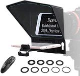 Desview-T2-Phone-Camera-Teleprompter for Smartphone Tablet 8 inch DSLR Portable Teleprompter Kit with Remote Control & Lens Adapter Rings