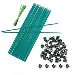 38cm Garden Stakes Bamboo Sticks for Plants, 25pcs Garden Canes Plant Support Sticks With 50pcs Clip and Twist Ties, 15 inch Plant Stakes Plant Canes for Pea, Bean, Tomato, Sunflower, ect