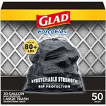 Glad Dual Defense Drawstring Large Trash Bags, 30 Gallon, 50 Count