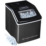 Frigidaire EFIC452-SSBLACK XL Maker, Makes 40 Lbs. of Clear Square Ice Cubes A Day, Black Stainless