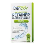 Retainer Cleaning Tablets, Fresh Brite & Stain-Free, for Invisalign, Aligners, Dentures, Mouth Guard, Denture Cleaner - Pack of 12 (Trial Pack)