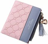 SYGA PU Leather Zipper Wallet for Women, Pink - Abstract Pattern