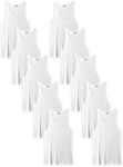 Andrew Scott Men's A Shirt Tanks | Cotton Tank Top Athletic Undershirts | Multi Packs & Colors, 10 Pack- White, X-Large