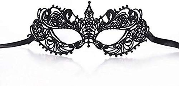 iMapo Masquerade Masks for Women, Sexy Girl Lace Eye Mask, Mardi Gras Opera Dancing Evening Party Lady Mask - Black