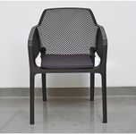 Nilkamal Captain Plastic with Cushion Mid Back Chair | Chairs for Home| Dining Room| Bedroom| Kitchen| Living Room| Office - Outdoor - Garden |100% Polypropylene Stackable Chairs (Season Rust Brown)