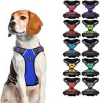 CollarDirect No Pull Reflective Dog Harness with Handle and Front Clip, Adjustible Soft Padded Vest for Small to Large Dogs Training and Walk (Size M, Dark Blue)