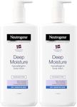 Neutrogena Norwegian Formula Deep Moisture Hypoallergenic Body Lotion (2x 400ml), Fragrance-Free Hypoallergenic Body Moisturiser for Sensitive and Dry Skin, Provides 48-Hour Moisturisation