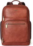 BOSTANTEN Leather Backpacks College 15.6” Laptop Travel Computer Shoulder Backpack For Men Coffeebrown