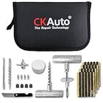 CKAuto Universal Tire Repair Kit, Heavy Duty Car Emergency Tool Kit for Flat Tire Puncture Repair, 36 Pcs Value Pack, Tire Plug Kit fit for Autos, Cars, Trucks, etc.