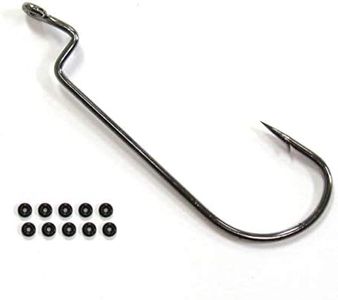 Razor Series Offset Worm Hooks (10 Pack w/ 10 Bait Pegs) (4/0 (10 Pack))