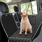 Taygeer Dog Car Seat Cover, Dog Car Hammock with Mesh Window and Side Flaps Rear Car Seat Cover for Dogs, Washable Waterproof Non slip Pet SUV Car Seat Protector Cover for Travel, Black