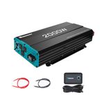 Renogy Pure Sine Wave Inverter 2000w Power Inverter DC 12v to AC 110v, Solar Inverter 12v to 110v Converter with 5V/2.1A USB Port, 3 AC Ports, Remote Controller, New Edition