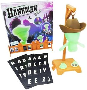 Fotorama Hankman Glow, Magnetic Hangman Mystery Word Guessing Game for Kids & Families, Glow in The Dark Travel Game, Guess Who Before Hank Falls