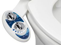 LUXE Bidet Neo 185 (Elite) Non-Electric Bidet Toilet Attachment w/Self-Cleaning Dual Nozzle and Easy Water Pressure Adjustment for Sanitary and Feminine Wash (Blue and White) 13.5 x 7 x 3 inches