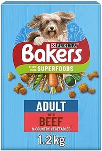BAKERS Superfoods Adult Beef with Vegetables Dry Dog Food 1.2kg, Pack of 5