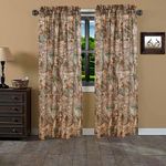 Visi-One Realtree Edge Camouflage Window Rod Pocket Curtains, 4 Pieces of Camo Drapes (2 Curtains, 2 Tie Bands), Forest Camo and Hunter Theme, and Perfect for Home Decor - 42" x 87" Inches