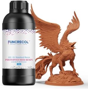 FUNCRECOL 3D Printer Resin,1kg Fast Curing Standard 3D Resin for LCD DLP MSLA Resin 3D Printers, 405nm UV Light Curing 3D Printing Liquid Photopolymer Resin, Low Shrinkage, High Precision, Red Wax
