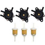 Fuel Pump with Fuel Filter for Honda Yamaha Kohler John Deere B&S Replaces 808656 491922 691034 692313 807429 Engine Lawn Mower Tractor (3Pack)