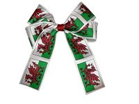 Hand-Made Wales Welsh National Flag Inspired Hair Bows - Girls Hair Accessories - Welsh Gifts - St Davids Day - Hair Styling Accessories - Girls Hair Clips - Gifts for Women