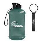 sarah DELTA 1.3 liter water bottle, new jug for adult flip top - sports- fitttness. BPA Free new elegant design (Forest green)