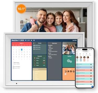 Linkdaze Digital Calendar 10.1" Smart Calendar, 1280 * 800 IPS HD Interactive Touchscreen Electronic Calendar for Family Schedules, WiFi Digital Picture Frame Built-in 32GB Memory White