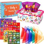 ANGREEL Baby Tissue Box Toy 6-12 Months Baby Toy Montessori Toys for 6-12 Months Babies Toddler Infant Newborn Sensory Colorful Scarves Early Learning Montessori Toy Baby Gifts for 6-12 Months