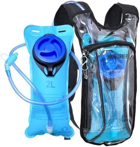 Transparent Clear Sojourner Rave Hydration Pack - Hydration Backpack - Hydropack with 2L Bladder - Water Backpack for Festivals, Hiking, Running, Biking and More