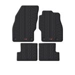 TRAVALL Rubber Car Mats (set of 4) compatible with Vauxhall Adam (2012-2019) Heavy Duty Floor Mats Moulded Premium Mats Easy Clean Black with Clips - Anti Slip All-Weather Protection