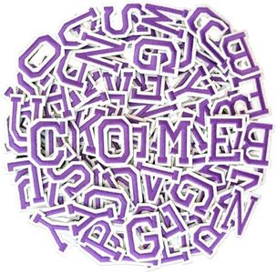 104pcs Purple Iron on Letters Patches, Embroidery Fabric Letters Applique Patch for Clothing, Jackets, Jeans, Hats, Backpacks, Socks